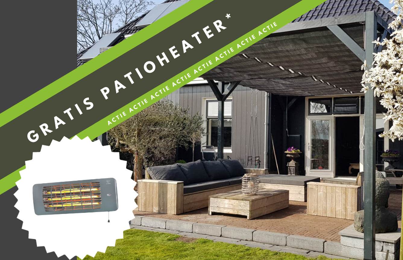 Harmonicadoek Antraciet + materialen en terrasheater