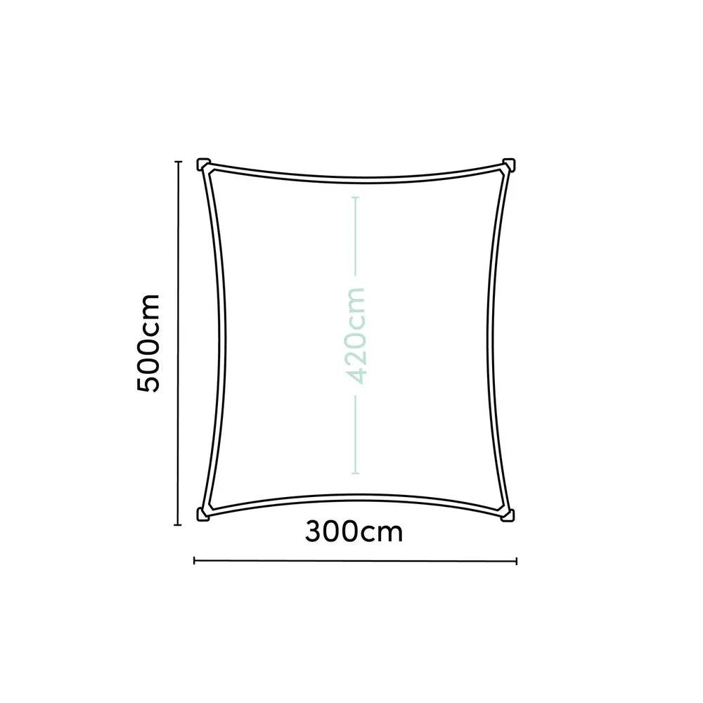 Coolfit schaduwdoek rechthoek zand