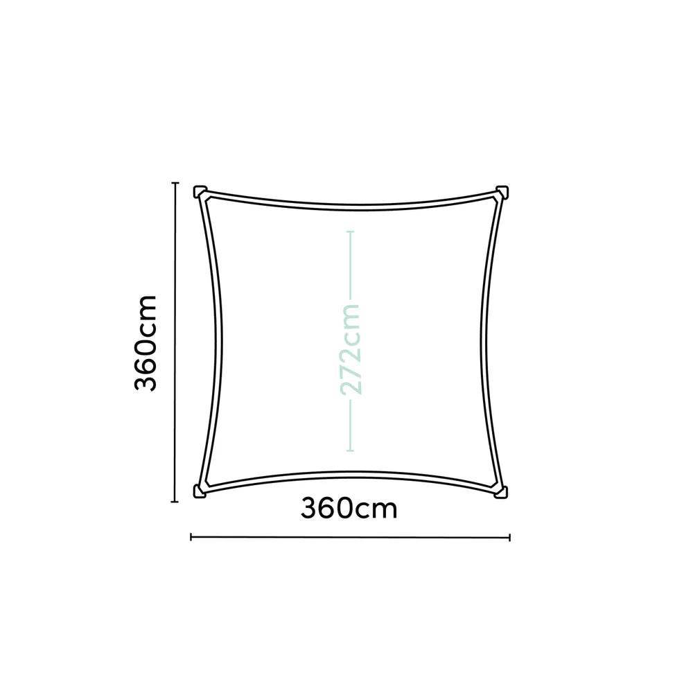 Coolfit schaduwdoek vierkant antraciet