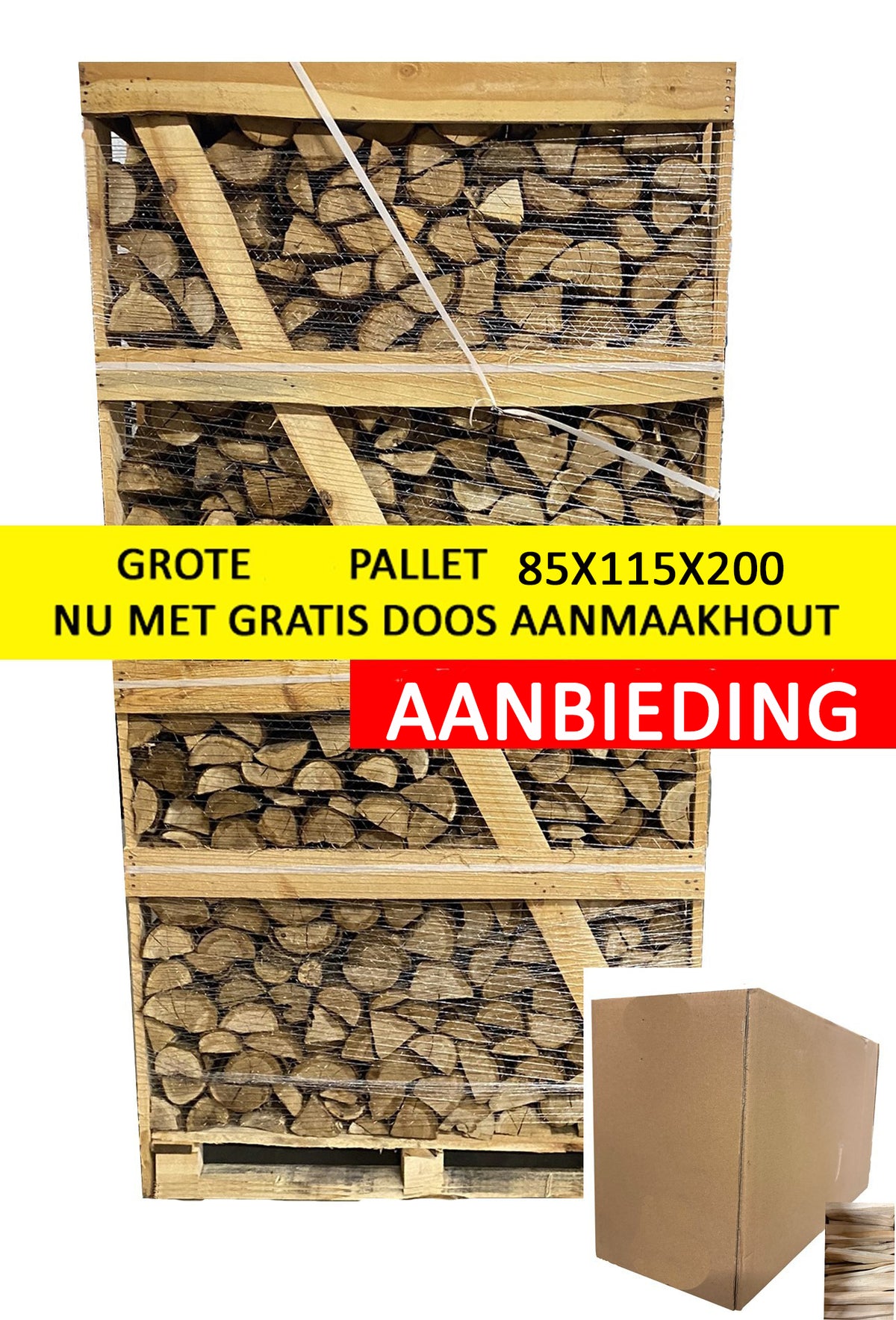 Haardhout Eiken FSC gedroogd - 85cmx115cmx200cm