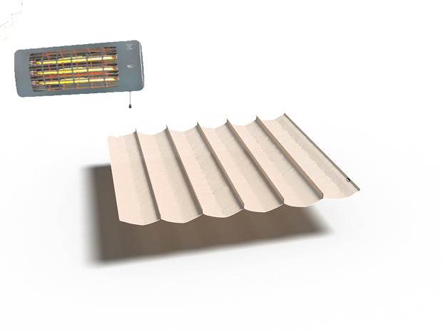 Harmonicadoek gebroken wit + materialen en terrasheater