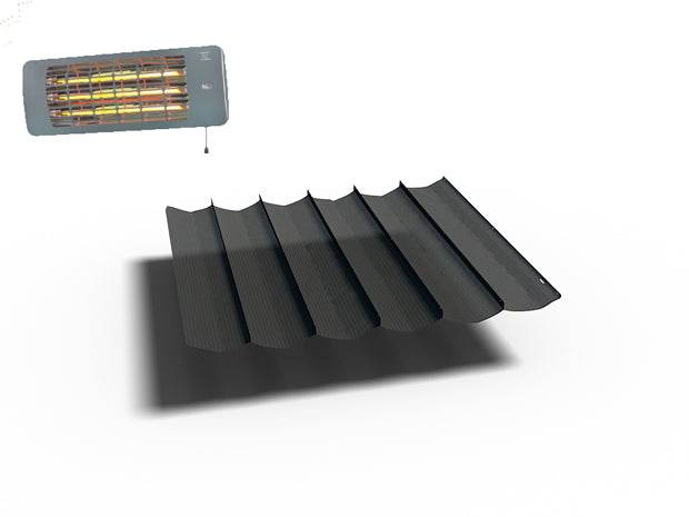 Harmonicadoek zwart + materialen en terrasheater