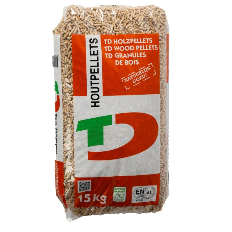 Witte houtpellets (zak 15kg) | ENplus A1 NL 004-keurmerk